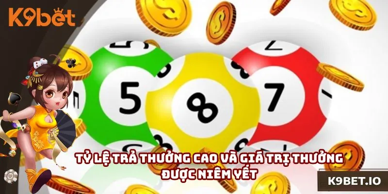 Tỷ lệ trả thưởng cao và giá trị thưởng cũng được niêm yết